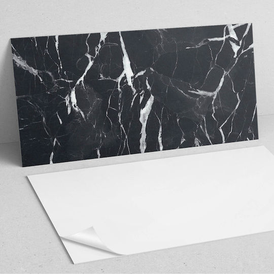 Set Of Vinyl Tiles Decorative Marble Design Kitchen Or Bathroom 6x60x30 Cm