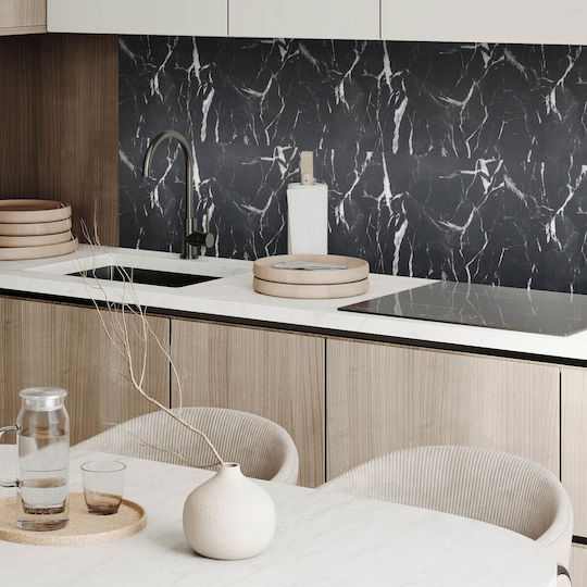 Set Of Vinyl Tiles Decorative Marble Design Kitchen Or Bathroom 6x60x30 Cm