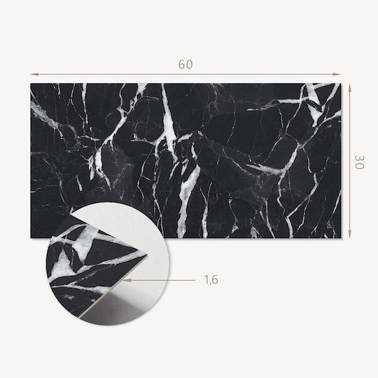 Set Of Vinyl Tiles Decorative Marble Design Kitchen Or Bathroom 6x60x30 Cm