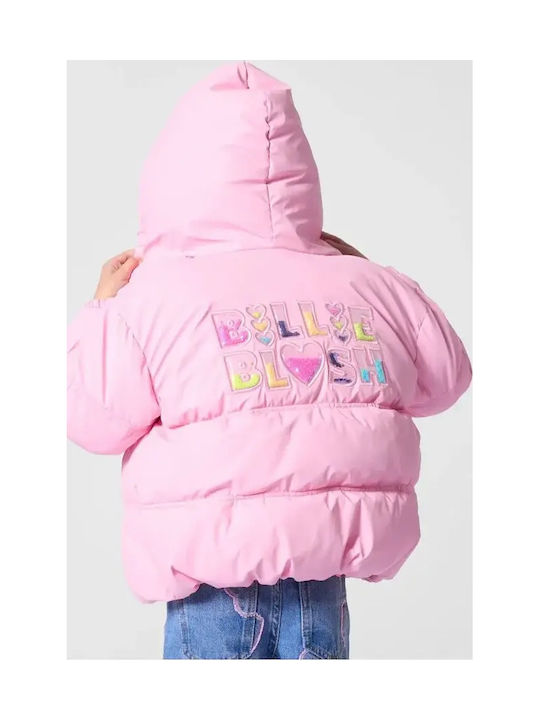 Kids Casual Short Jacket with Hood Pink