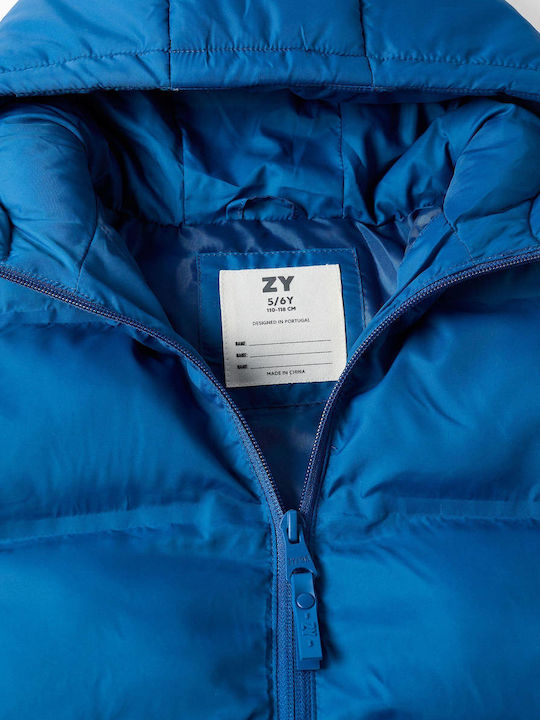Kids Coat Short with Hood Blue, Royal