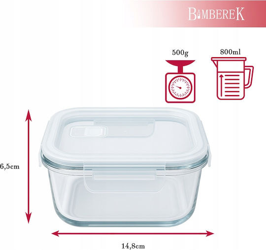 Bimberek Cutie De Prânz Din Sticlă Albă 800ml