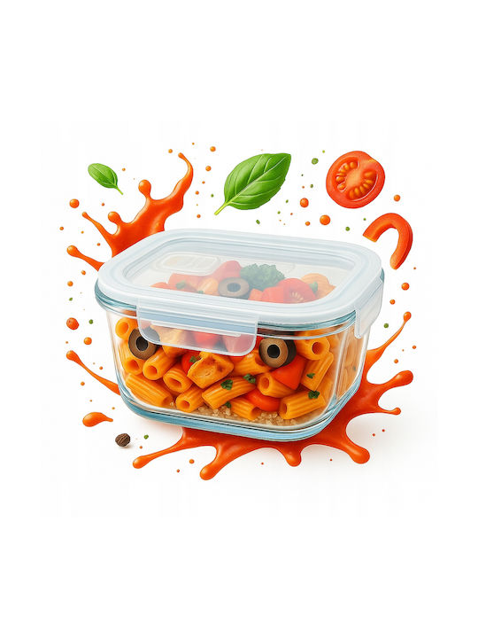 Bimberek Кутия за Храна Стъклена Бяла 800ml