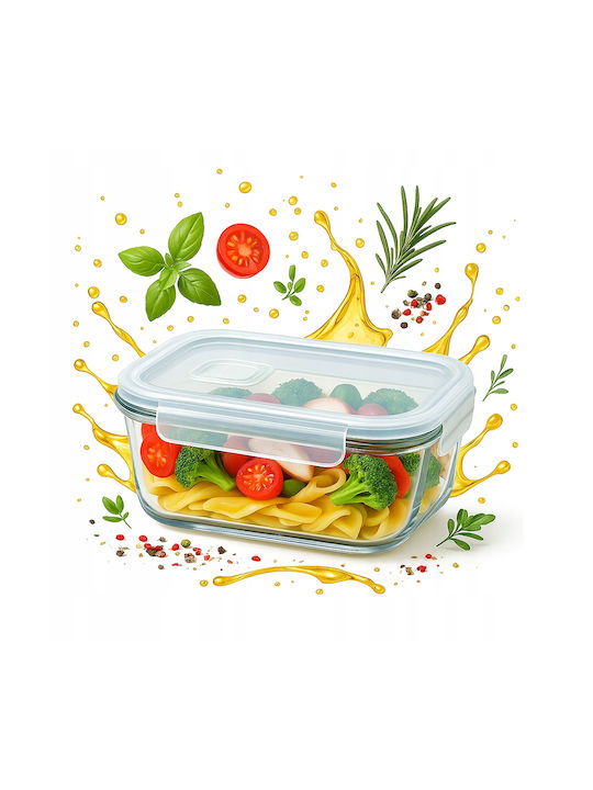 Bimberek Glass White Lunch Box 1.04lt