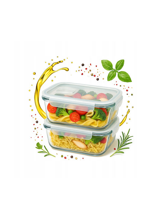 Bimberek Кутия За Храна Стъклена Бяла 370ml