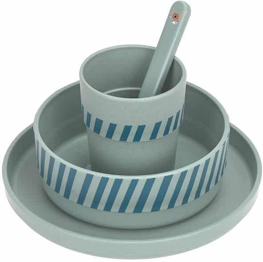Laessig Tiny Team Dog Plastic Kids' Dinner Set Green
