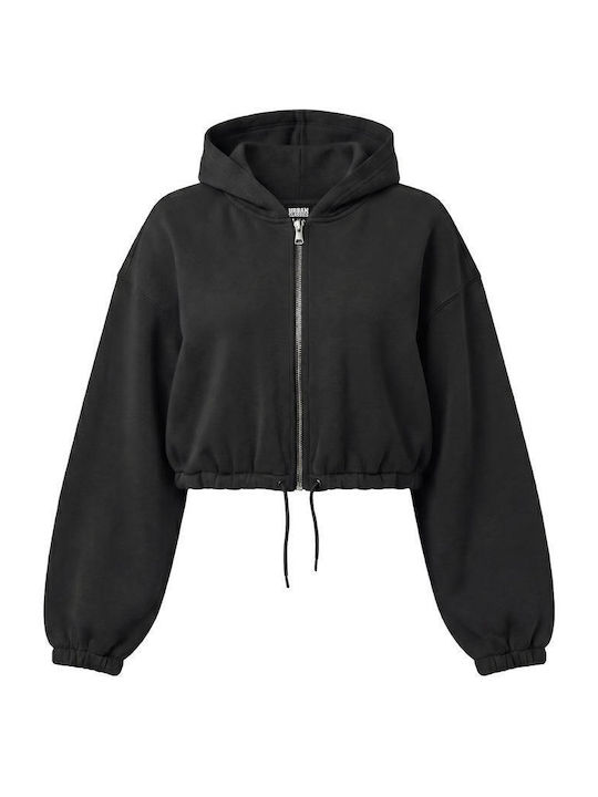 Cropped Women's Sweatshirt Hoodie Black
