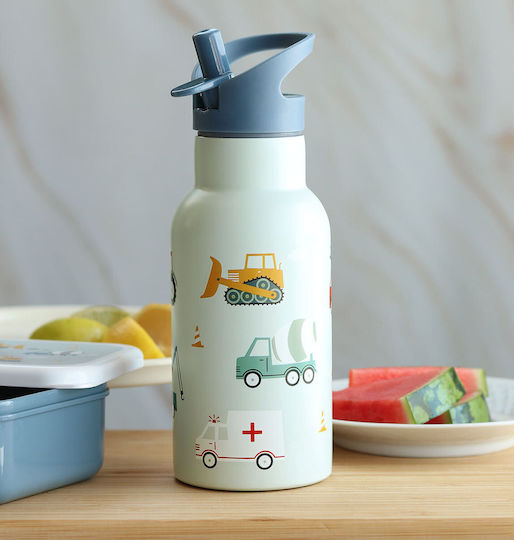 A Little Lovely Company Vehicles Stainless Steel Kids' Dinner Set 0.35lt Silver
