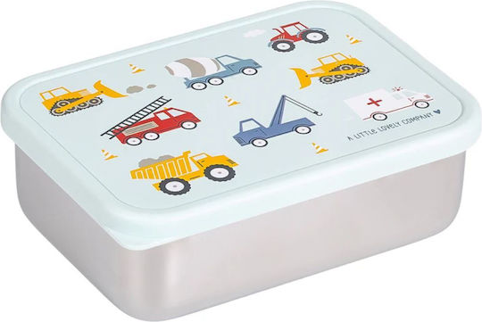 A Little Lovely Company Vehicles Stainless Steel Kids' Dinner Set 0.35lt Silver