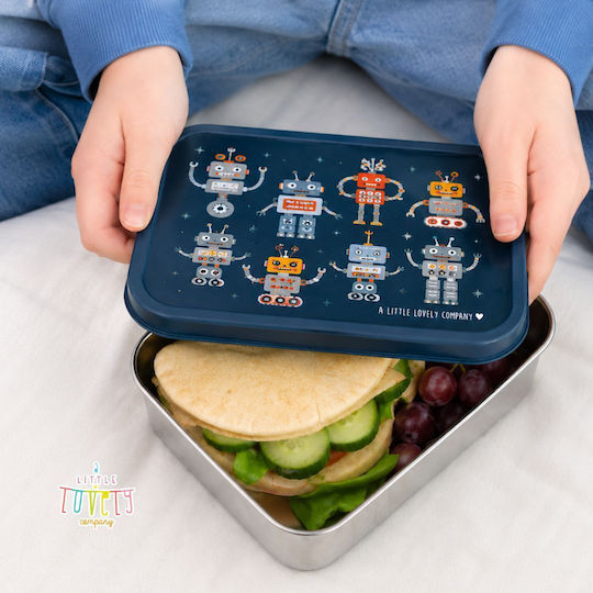 A Little Lovely Company Stainless Steel Kids' Dinner Set 0.35lt Silver