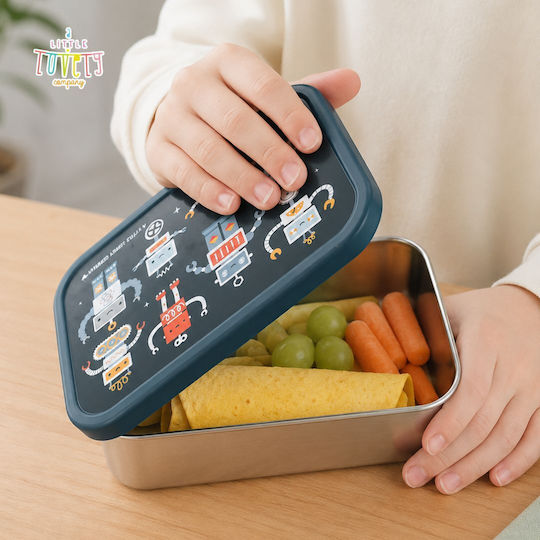 A Little Lovely Company Stainless Steel Kids' Dinner Set 0.35lt Silver