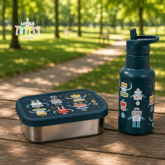 A Little Lovely Company Stainless Steel Kids' Dinner Set 0.35lt Silver