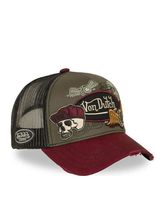 Von Dutch Șapcă Trucker Khaki Burgundy One Size Multicolor