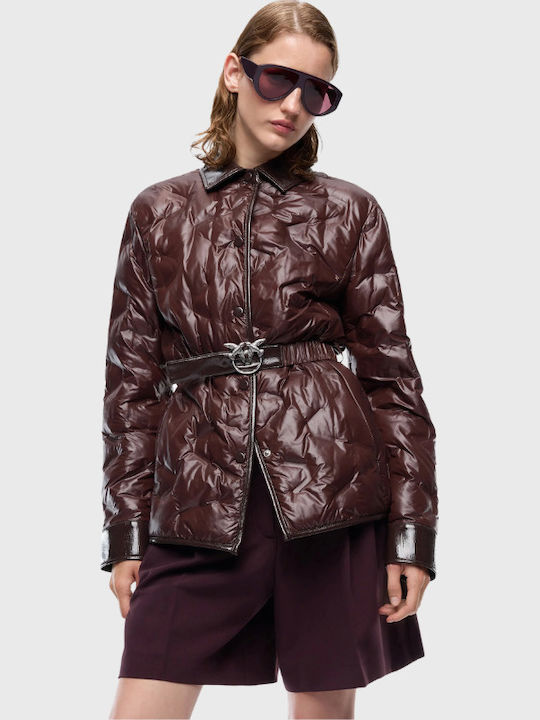 Damen Puffer Jacken für Winter Braun