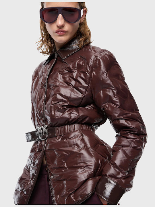Damen Puffer Jacken für Winter Braun