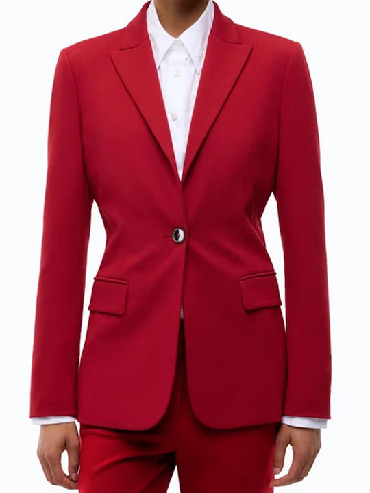 Pinko Long Women's Double Breasted Blazer Red