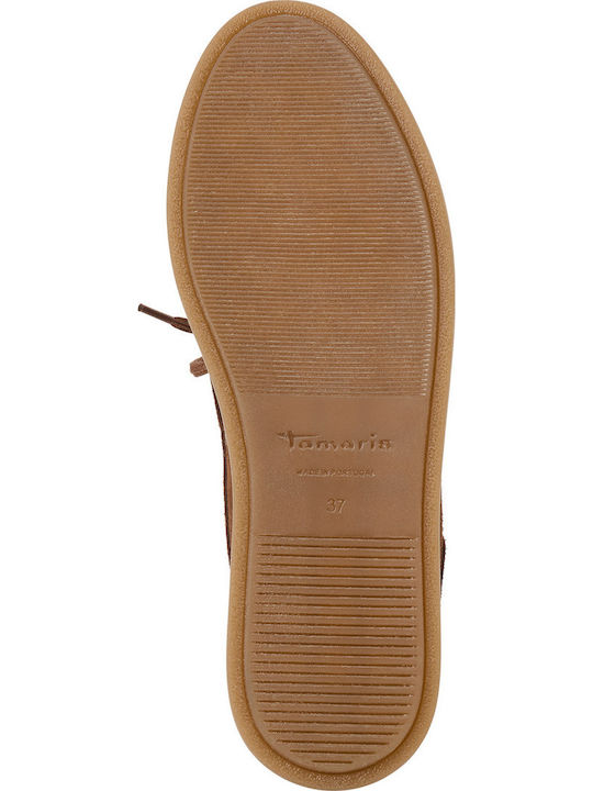 Leather Women's Moccasins in Tabac Brown
