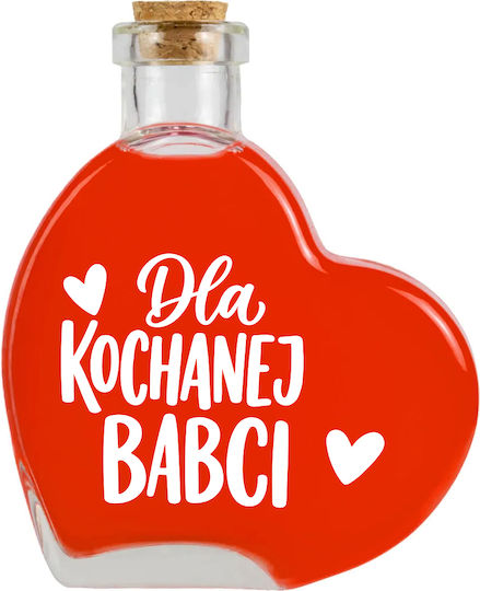 Glas Wein-/Getränkeflasche Heart 250ml Geschenk Likör Oma-Tag