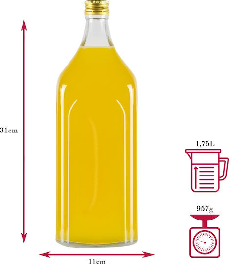 Glas Wein-/Getränkeflaschen Galon Daniel 1.75l Dama Wein Whisky Großer Becher