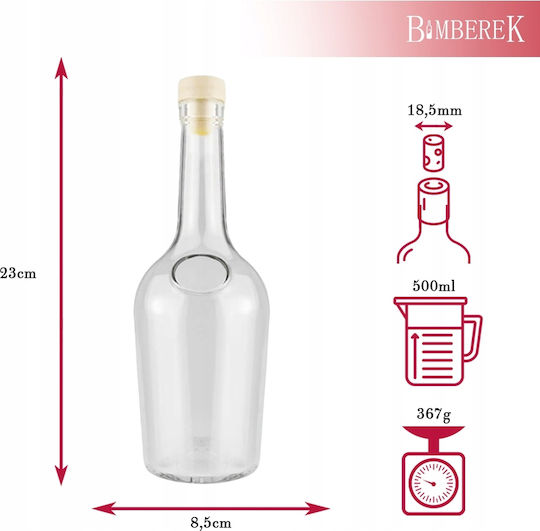 Set 40 Sticle de Sticlă Gloria 500ml Sticlă pentru Sucuri și Lichior + Capac