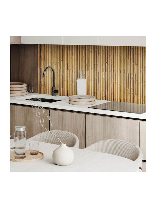 Plăci de faianță din vinil Decor bucătărie sau baie Textură naturală bambus 6x60x30 bucăți