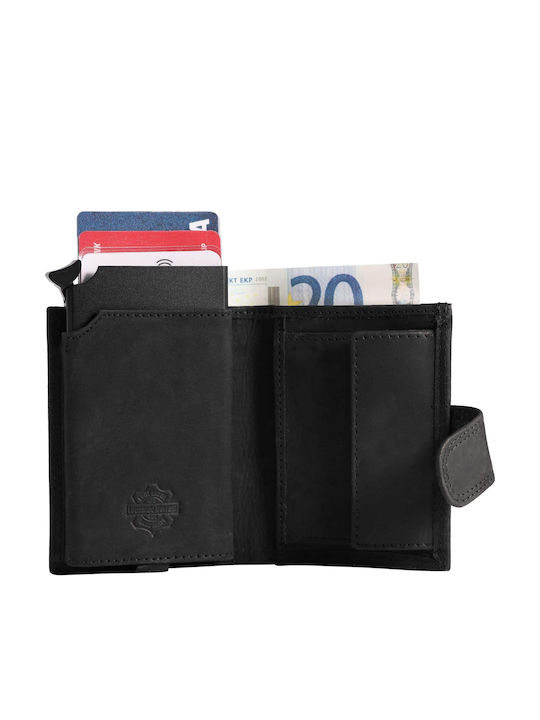 Дървен Мъжки Портфейл с RFID Черен