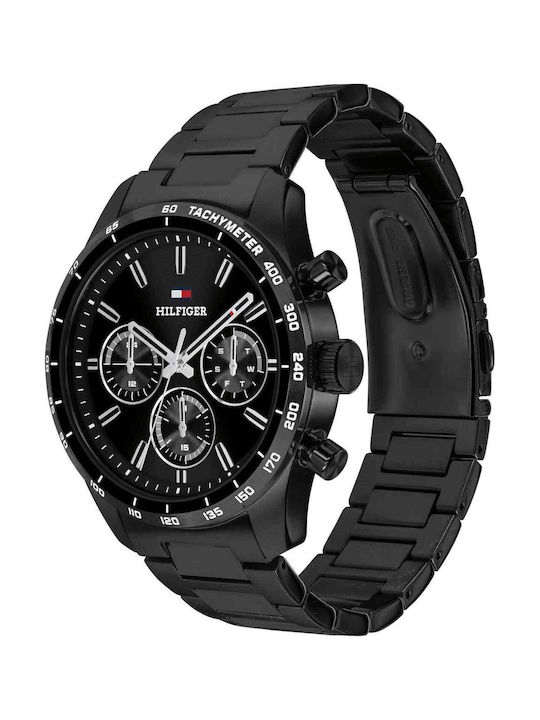 Tommy Hilfiger Hampton Men's Battery Watch with Black Metal Bracelet