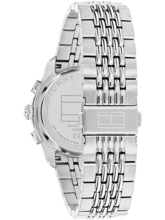 Tommy Hilfiger Empire Men's Watch Chronograph Battery with Silver Metal Bracelet