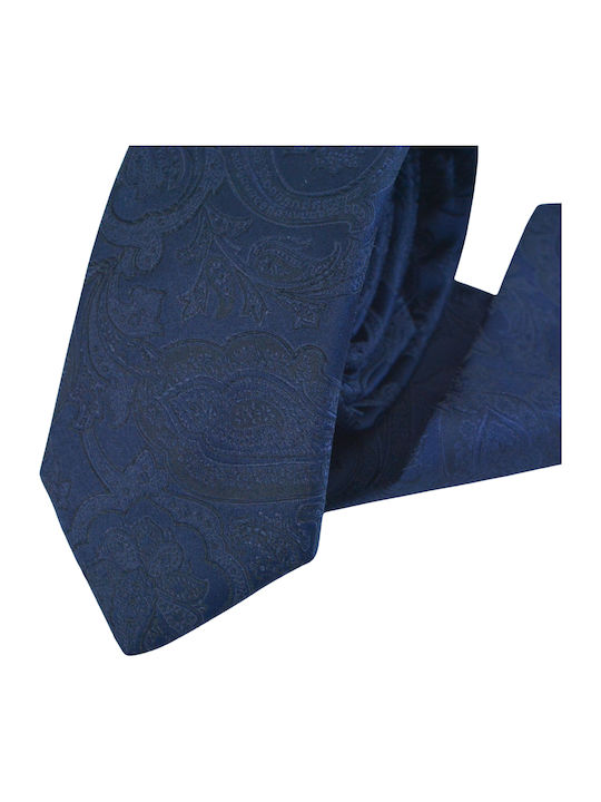 E-Ties Herren Krawatte Seide mit Muster in Blau Farbe
