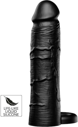 Hidden Desire Inferno Penis-Verlängerung aus Silikon mit Ring 18 Cm Schwarz