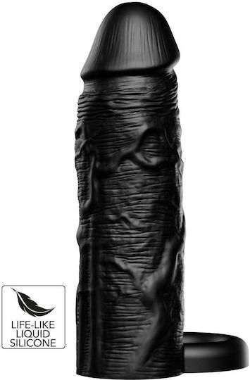 Hidden Desire Inferno Penis-Verlängerung Silikon Penisring 15 Cm Schwarz