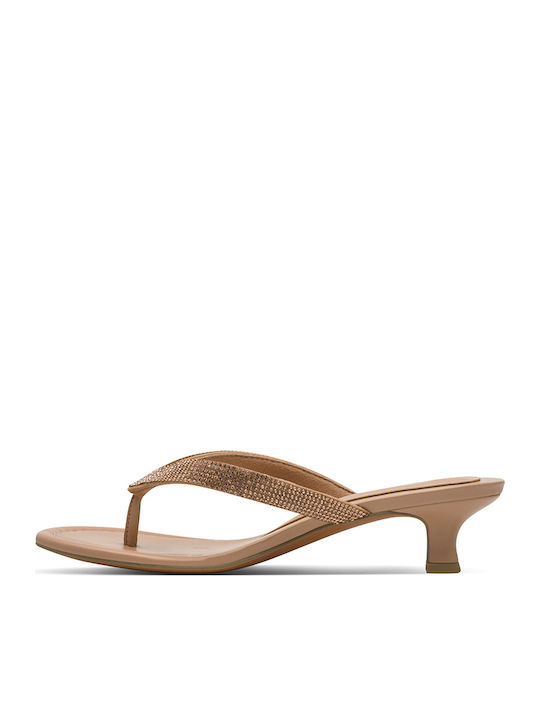 Mules with Heel in Beige Colour