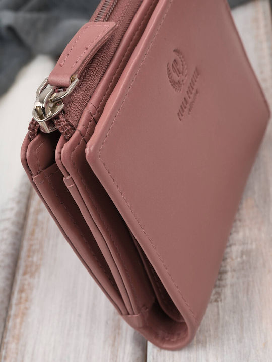 Small Leather Women's Wallet with RFID Pink