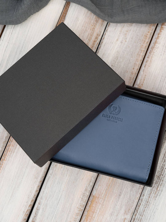 Μικρό Δερμάτινο Γυναικείο Πορτοφόλι με RFID Μπλε