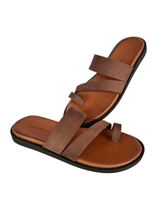 Leder Herrensandalen in Braun Farbe