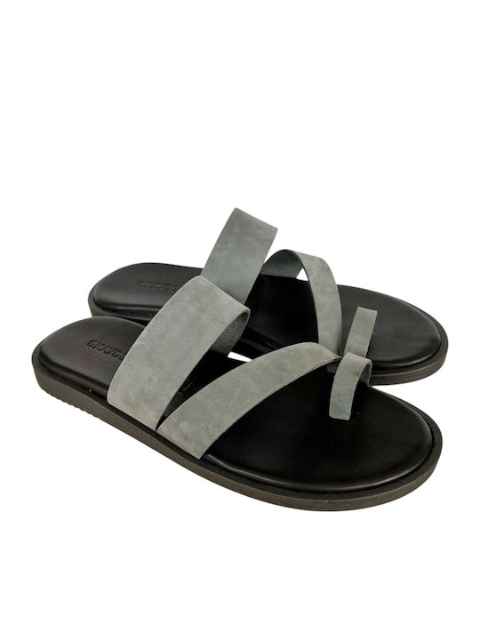Leder Herrensandalen in Grau Farbe