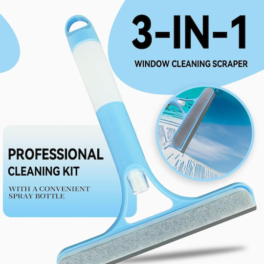 Window Cleaner 3 1 Built-In Sprayer – Sprays Scrubs Dries