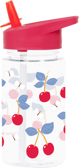 A Little Lovely Company Plastic Kids Water Bottle Thermos with Straw Non Spill Tritan 450ml