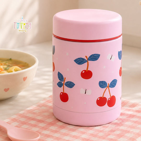 A Little Lovely Company Plastic Kids Water Bottle Thermos with Straw Non Spill Tritan 450ml