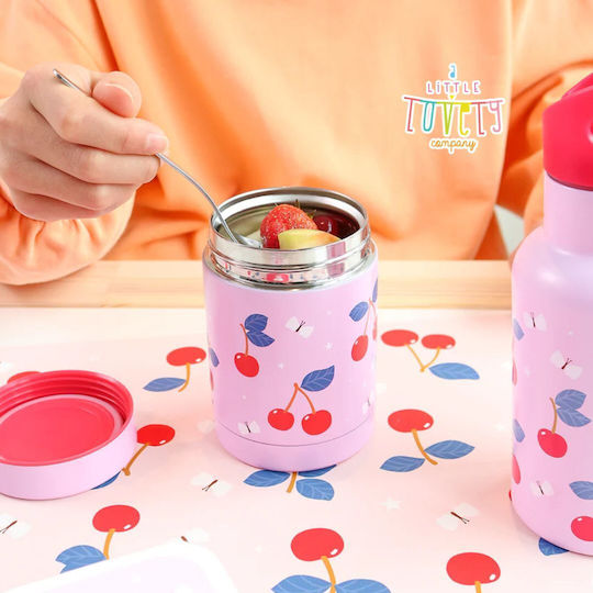 A Little Lovely Company Plastic Kids Water Bottle Thermos with Straw Non Spill Tritan 450ml