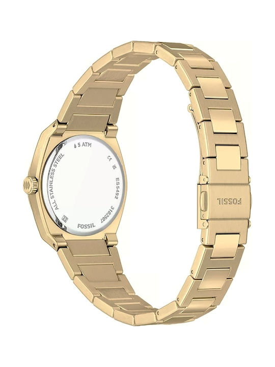 Fossil Trei Ceasuri Dama 27mm Baterie Cu Brățară Din Metal Auriu Fossil Trei Ceasuri Dama 27mm Baterie Cu Brățară Din Metal Auriu
