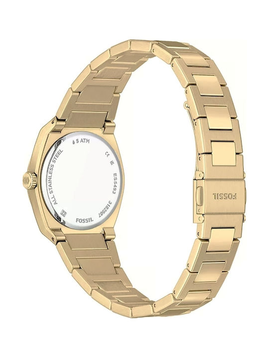 Fossil Trei Ceasuri Dama 27mm Baterie Cu Brățară Din Metal Auriu Fossil Trei Ceasuri Dama 27mm Baterie Cu Brățară Din Metal Auriu