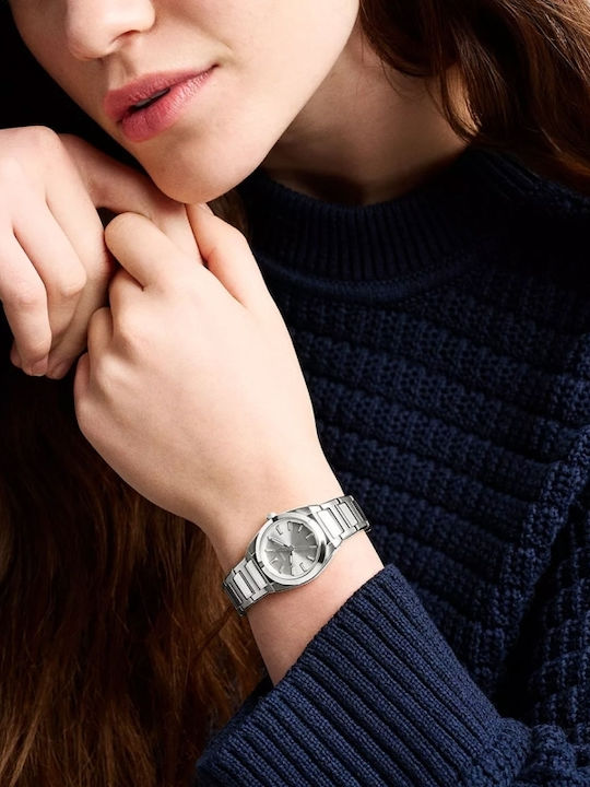 Fossil Trei Ceasuri Dama 27mm Baterie Cu Brățară Din Metal Argintie