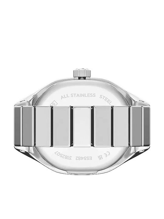 Fossil Ceas Dama 22mm Baterie Cu Brățară Din Metal Argintie