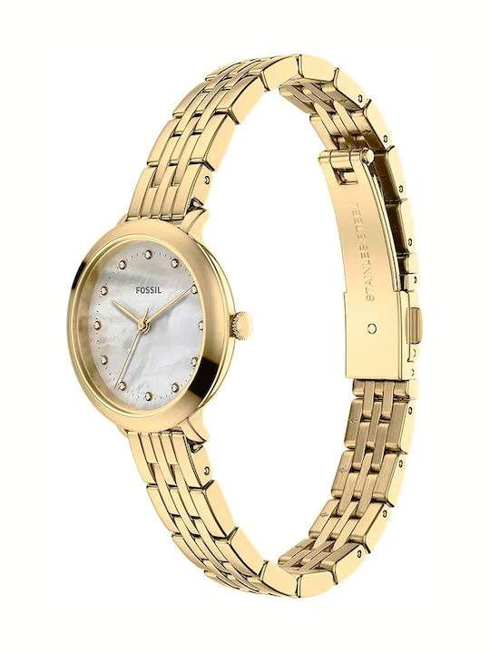Fossil Trei Ceasuri Dama 26mm Baterie Cu Brățară Din Metal Auriu