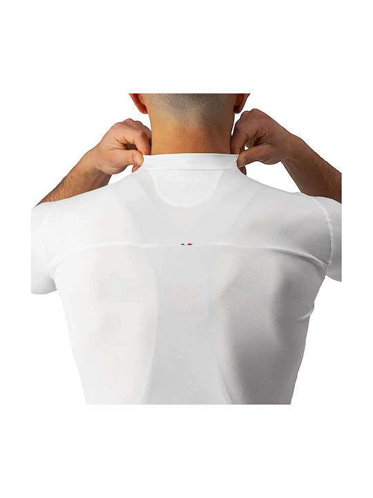 Castelli Tricou De Ciclism Pentru Bărbați Cu Mâneci Scurte Alb