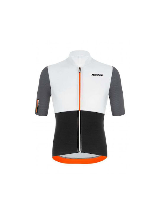 Santini Tricou De Ciclism Pentru Bărbați Cu Mâneci Scurte Alb Santini Tricou De Ciclism Pentru Bărbați Cu Mâneci Scurte Alb