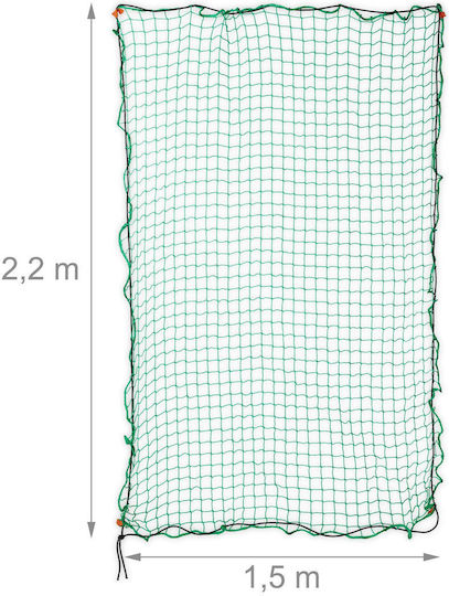 Plasă de protecție pentru remorcă Relaxdays 1.5x2.2m Verde 6 cârlige