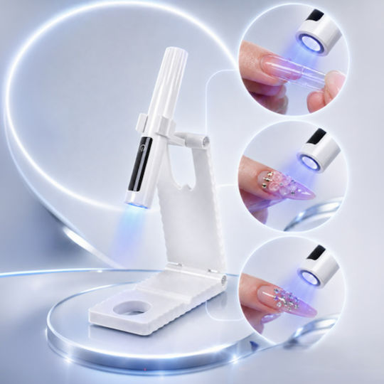 Lampă LED UV cu suport Zola Portabilă Afișaj LCD 30/60 S Cablu USB-C 11 × 2 × 1.6 Cm Albă