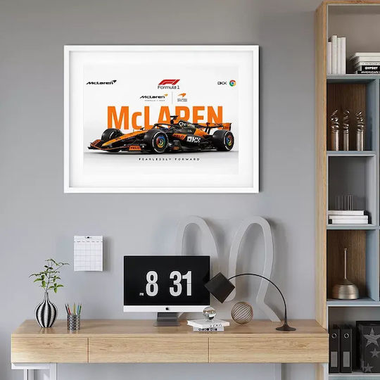 Poster Formula1 Mclaren Mastercard F1 Team F066 21cm X 30cm Frame Natural Wooden Beige